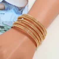 Tibetan Style Bangle, plated, for woman, golden, nickel, lead & cadmium free, 2PCs/Lot, Sold By Lot