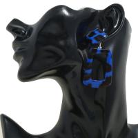 Boucle d'oreille bijoux acrylique, Placage, pour femme, bleu, 2pairescouple/lot, Vendu par lot