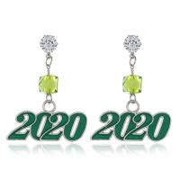 Zinc Alloy Drop Earrings plated for woman & enamel & with rhinestone nickel lead & cadmium free Sold By Lot