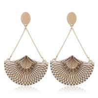 Wood Earring with Zinc Alloy plated for woman Sold By Lot