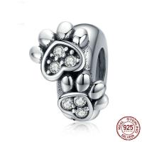 925 Sterling Silver, plated, micro pave cubic zirconia, 6x3.50x9mm, Sold By PC