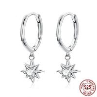 925 Sterling Silver Drop Earring platinum plated fashion jewelry & micro pave cubic zirconia & for woman Sold By Pair
