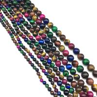 Tigerauge Perlen, rund, poliert, verschiedene Größen vorhanden, farbenfroh, verkauft von Strang