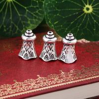 Tibetan Style Bead Cap, antique silver color plated, nickel, lead & cadmium free, 17.5x11mm, 50PCs/Bag, Sold By Bag