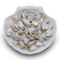 Pendentifs perles d'eau douce, perle d'eau douce cultivée, avec fer, dorure, plus de couleurs à choisir, 12-18mm, Trou:Environ 1mm, 2PC/lot, Vendu par lot