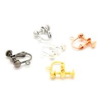Stainless Steel Clip On Earring Finding, Brass, plated, Adjustable & DIY, more colors for choice, nickel, lead & cadmium free, 13x14mm, 10PCs/Bag, Sold By Bag