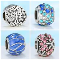 Rhinestone Tibetan Style Beads, plated, DIY & different styles for choice & enamel & with rhinestone, nickel, lead & cadmium free, 10mm, 10PCs/Lot, Sold By Lot