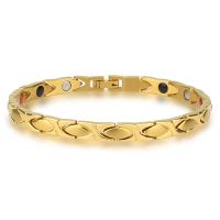 Bijoux bracelet en acier inoxydable, Placage, bijoux de mode & unisexe, doré, 6.5mm, Vendu par Environ 8.46 pouce brin