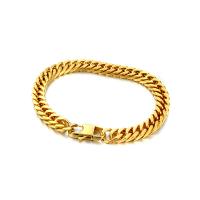 Bijoux bracelet en acier inoxydable, Placage, bijoux de mode & pour homme, doré, 8mm, Vendu par Environ 8.4 pouce brin