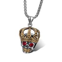 Titanium Steel Pendants Skull for man & with rhinestone Sold By PC