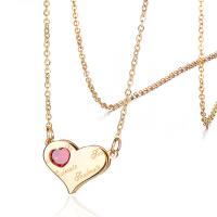 Stainless Steel Jewelry Necklace, Heart, fashion jewelry & for woman & with rhinestone, more colors for choice, Sold By PC