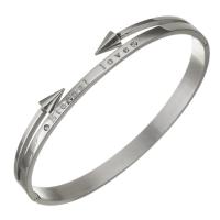 Stainless Steel Bangle, for woman, original color, 8mm,61x52mm, Sold By PC