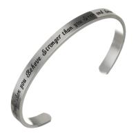 Stainless Steel Cuff Bangle fashion jewelry & for woman original color 6mm Sold By PC
