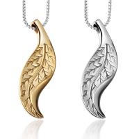 Titanium Steel Pendants, Leaf, polished, fashion jewelry & punk style & for man, more colors for choice, 55.5mmx17.6mm, Sold By PC