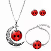 Zinc Alloy Jewelry Sets Stud Earring & bracelet & necklace with Glass Gemstone plated time gem jewelry & Unisex nickel lead & cadmium free Sold By Set