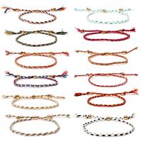 Nylon Cord Bracelets, plated, adjustable & for woman, more colors for choice, Length:9 Inch, 10Strands/Lot, Sold By Lot