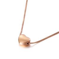 Stainless Steel Jewelry Necklace, Heart, plated, fashion jewelry & for woman, more colors for choice, Sold Per 18.1 Inch Strand