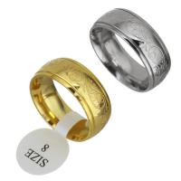 Stainless Steel Finger Ring plated fashion jewelry & for woman 8mm US Ring Sold By PC