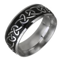 Stainless Steel Finger Ring for Men, fashion jewelry & for man & enamel, original color, 8mm, US Ring Size:9, Sold By PC