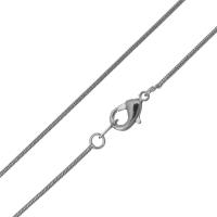 Messing Chain halskæde, sølvfarvet forgyldt, Unisex & slange kæde, nikkel, bly & cadmium fri, 1.20mm, Længde Ca. 27.5 inch, 100Strands/Lot, Solgt af Lot