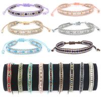 Bracelets de cristal, avec corde de coton, Réglable & bijoux de mode & pour femme, plus de couleurs à choisir, Vendu par PC