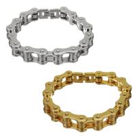 Bijoux bracelet en acier inoxydable, Placage, bijoux de mode & chaîne de vélo & pour homme, plus de couleurs à choisir, 12.50mm, Vendu par Environ 8 pouce brin