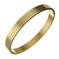 Stainless Steel Bangle, fashion jewelry & Unisex, golden, 8mm,64x53mm, Sold By PC