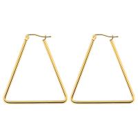 Stainless Steel Lever Back Earring Triangle plated fashion jewelry & for woman 40mm Sold By Bag