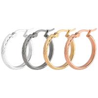 Mens Stainless Steel Hoop Earring, forgyldt, Unisex & forskellig størrelse for valg, flere farver til valg, 4par/Bag, Solgt af Bag