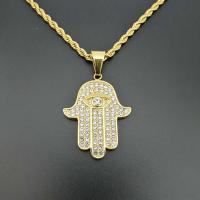 Stainless Steel Pendants with Rhinestone Hand plated fashion jewelry & Unisex golden Sold By PC