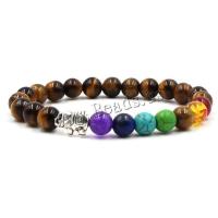 Gemstone Bracelets, fashion jewelry & different materials for choice & Unisex, 8mm, Sold Per 7 Inch Strand