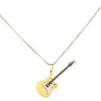 Stainless Steel Jewelry Necklace, Guitar, fashion jewelry & Unisex, more colors for choice, Sold By PC