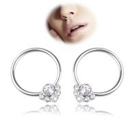 Stainless Steel Nose Piercing Jewelry, plated, fashion jewelry & for woman & with rhinestone, Sold By PC