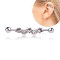 Rozsdamentes acél Ear Piercing ékszerek, Stainless Steel, hypo allergiás & a nő & strasszos, Által értékesített PC