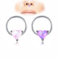 Stainless Steel Nose Piercing Jewelry, with Tibetan Style, fashion jewelry & Unisex & with rhinestone, more colors for choice, Sold By PC