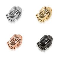 Cubic Zirconia Micro Pave Brass Beads, Buddha, plated, micro pave cubic zirconia, more colors for choice, nickel, lead & cadmium free, 9.8x13.7mm, Hole:Approx 1mm, 5PCs/Lot, Sold By Lot