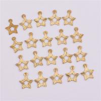 Hollow Brass Pendants, Star, original color, nickel, lead & cadmium free, 10.8x13mm, Hole:Approx 1mm, 50PCs/Bag, Sold By Bag