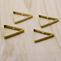 Hollow Brass Pendants, Triangle, original color, nickel, lead & cadmium free, 2.5x24mm, Hole:Approx 1mm, 50PCs/Bag, Sold By Bag