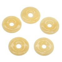 bijenwas Hanger, Donut, verschillende grootte voor keus, geel, Gat:Ca 7.5mm, 5pC's/Bag, Verkocht door Bag