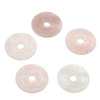 quartz rose Pendentif, beignet, normes différentes pour le choix, rose, Trou:Environ 8mm, 5PC/sac, Vendu par sac