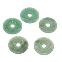 Grøn aventurin Pendel, Donut, forskellig størrelse for valg, grøn, Hole:Ca. 8mm, 5pc'er/Bag, Solgt af Bag