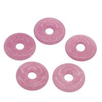 Ágata rosada colgante, Donut, diverso tamaño para la opción, agujero:aproximado 5mm, 5PCs/Bolsa, Vendido por Bolsa