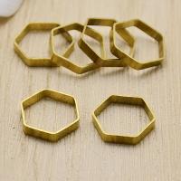 Brass Jewelry Finding, Hexagon, hollow, original color, nickel, lead & cadmium free, 12mm, 50PCs/Bag, Sold By Bag