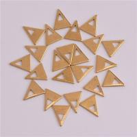 Brass Jewelry Finding, Triangle, hollow, original color, nickel, lead & cadmium free, 9.3x11mm, 50PCs/Bag, Sold By Bag