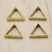 Mässing smycken Connector, Triangle, 1/1 slinga & ihålig, ursprungliga färgen, nickel, bly och kadmium gratis, 3x20mm, Hål:Ca 1mm, 50PC/Bag, Säljs av Bag