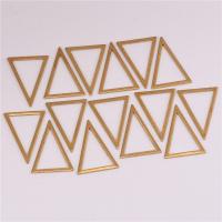 Brass Jewelry Finding, Triangle, hollow, original color, nickel, lead & cadmium free, 17x23mm, 50PCs/Bag, Sold By Bag