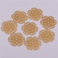 Brass Jewelry Finding, Flower, hollow, original color, nickel, lead & cadmium free, 29mm, Hole:Approx 2mm, 50PCs/Bag, Sold By Bag