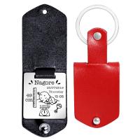 Stainless Steel Key Clasp, 304 Stainless Steel, with Leather, Unisex, more colors for choice, 32x100mm, Sold By PC