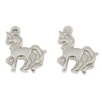 Stainless Steel Animal Pendants, Unicorn, original color, 24x19x3mm, Hole:Approx 2mm, 100PCs/Bag, Sold By Bag