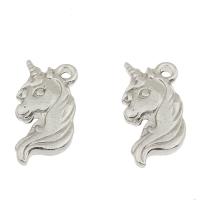 Stainless Steel Animal Pendants, Unicorn, original color, 27x14x3mm, Hole:Approx 2mm, 100PCs/Bag, Sold By Bag